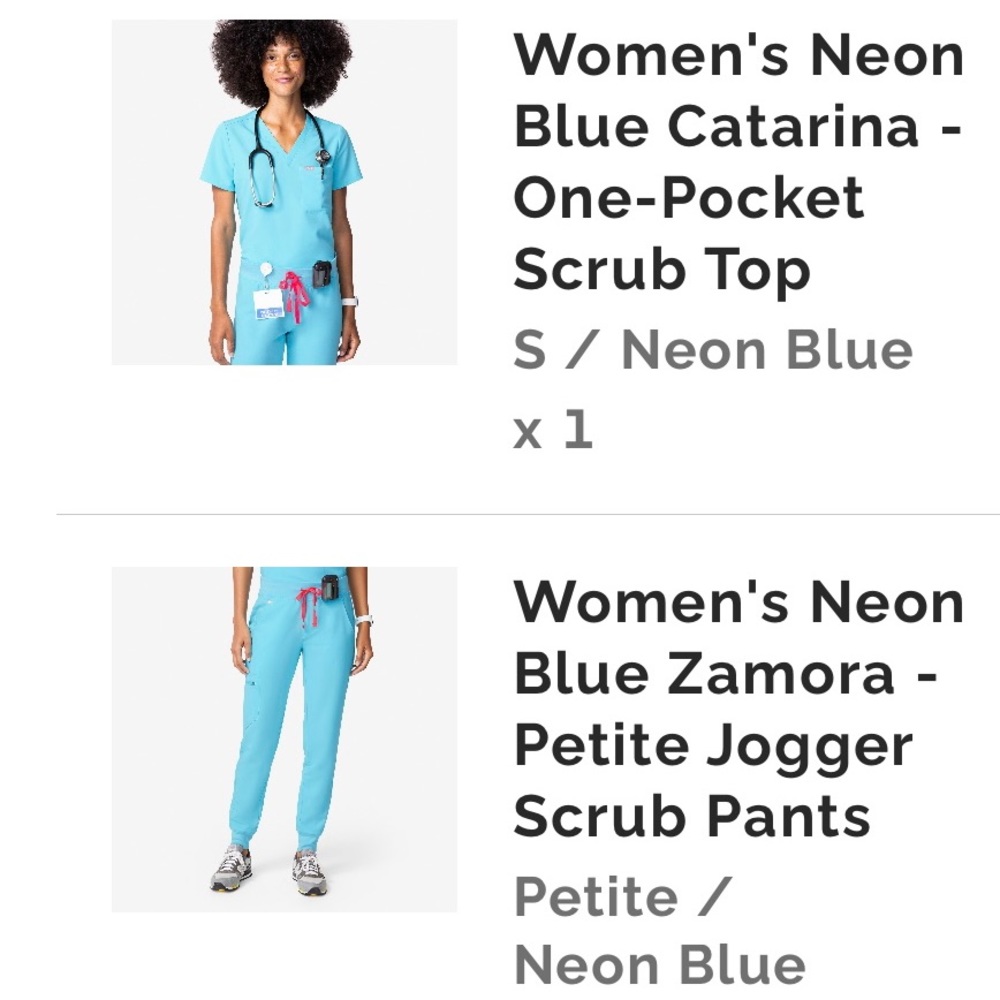 Figs scrubs set. Neon Blue